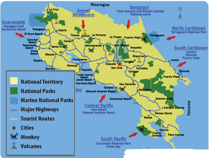 Lop 10 moi.unit 10.Reading.1. Look at the tourist map of Costa Rica, a country in Central America. Work with a partner. Discuss what tourists can do or see in Costa Rica