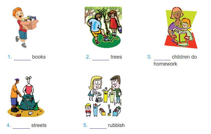 tieng-anh-lop-7-moi.unit-3Getting-Started.4. Describe the pictures with the verbs in 2